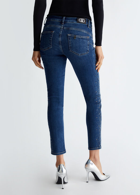 Liu Jo Jeans skinny bottom up con strass Moda