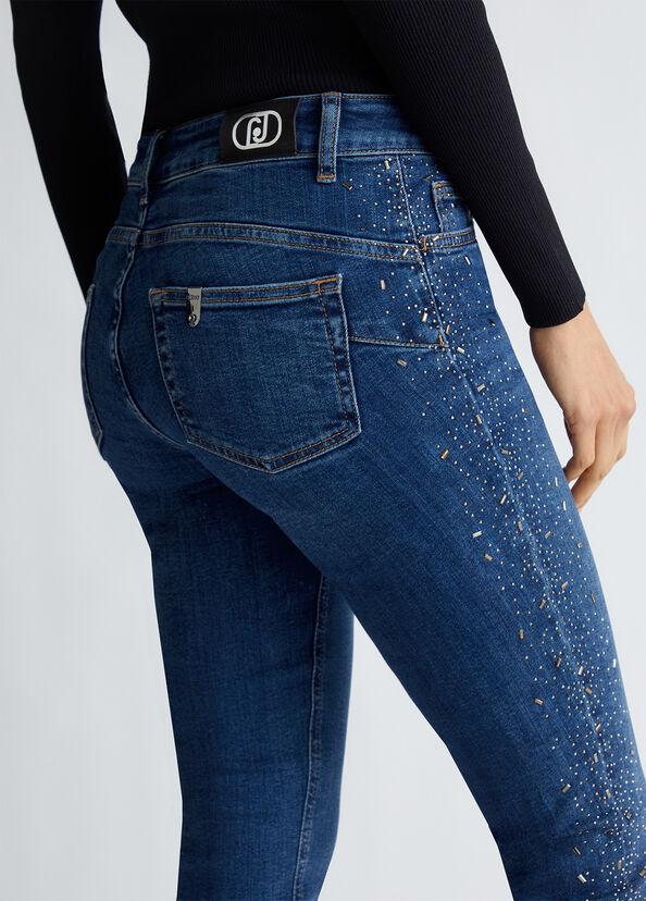 Liu Jo Jeans skinny bottom up con strass Moda