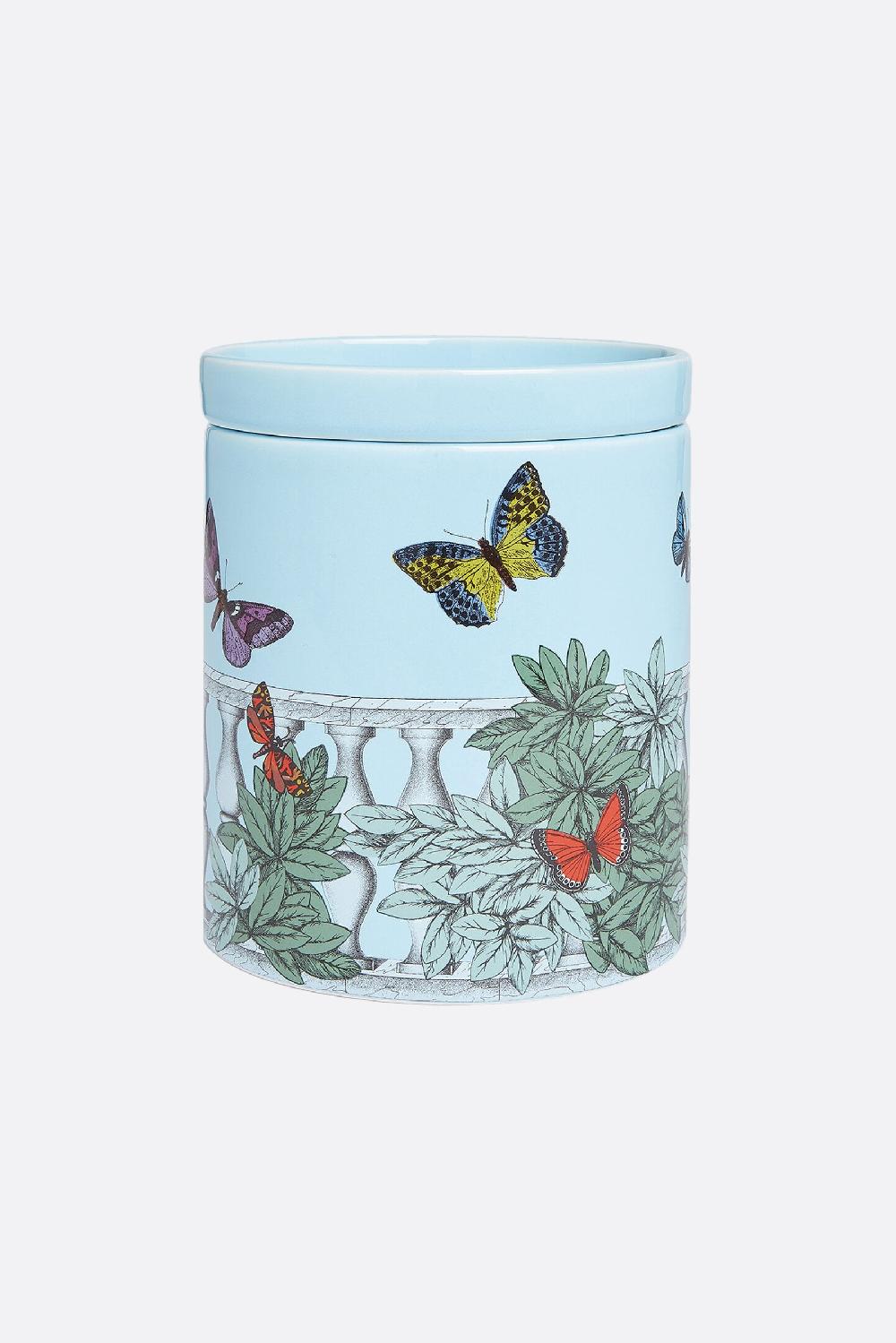 FORNASETTI set tre candele profumate Nel Mentre con Decoro Farfalle e Balaustra Promozione Limitata