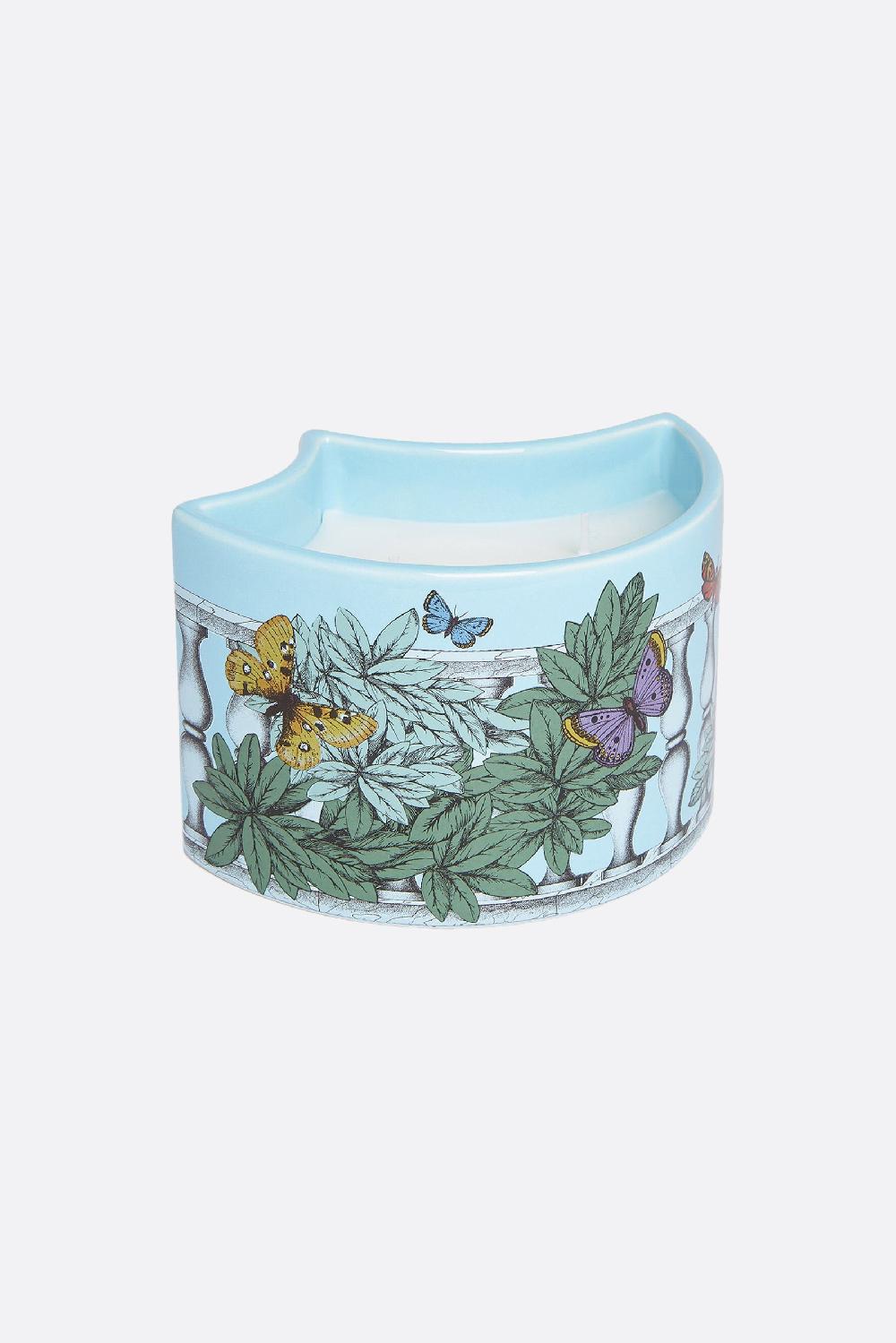 FORNASETTI set tre candele profumate Nel Mentre con Decoro Farfalle e Balaustra Promozione Limitata