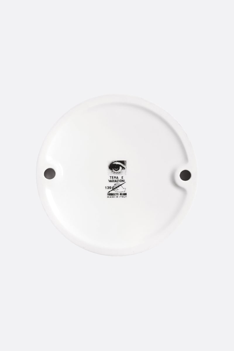 FORNASETTI posacenere rotondo Tema e Variazioni N° 139 in porcellana Outlet