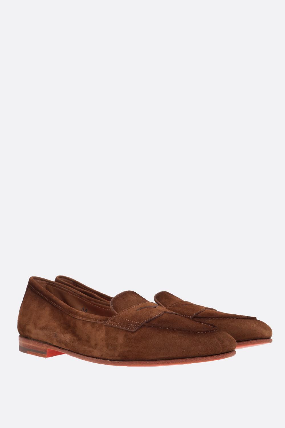 SANTONI mocassino penny Carla in suede Offerta esclusiva