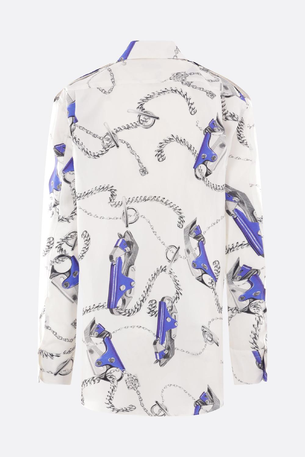 BURBERRY camicia in seta stampa Knight Vendita calda