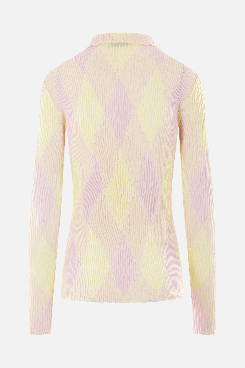 BURBERRY pullover in cotone e seta Argyle Latest fashion