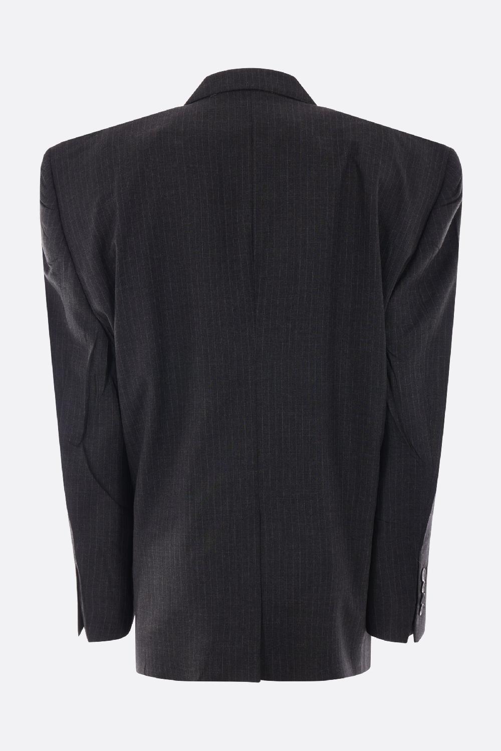 BALENCIAGA giacca monopetto Cut Away Boxy in lana gessata Online Outlet