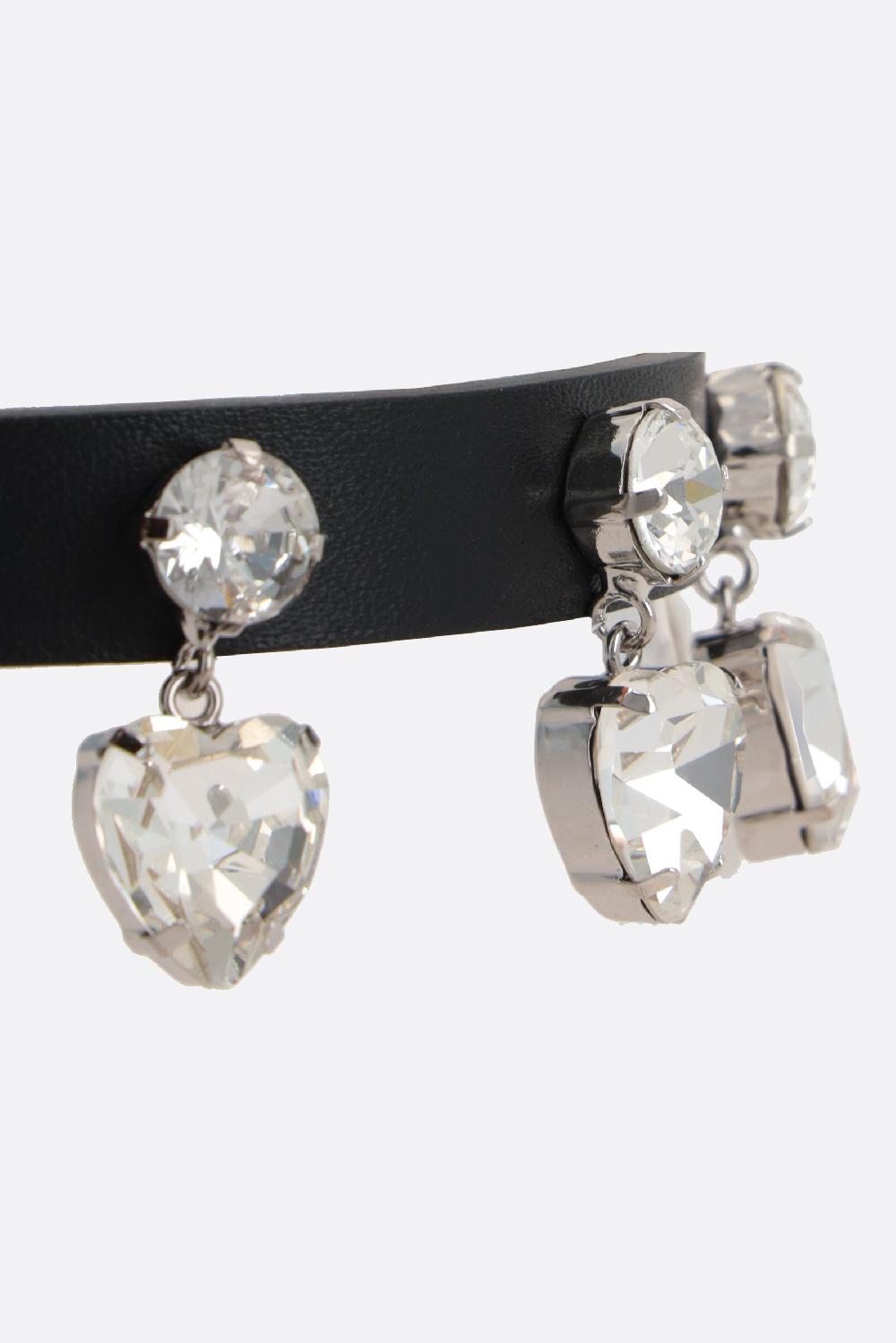 ALESSANDRA RICH choker in pelle con pendenti a cuore Offerte esclusive