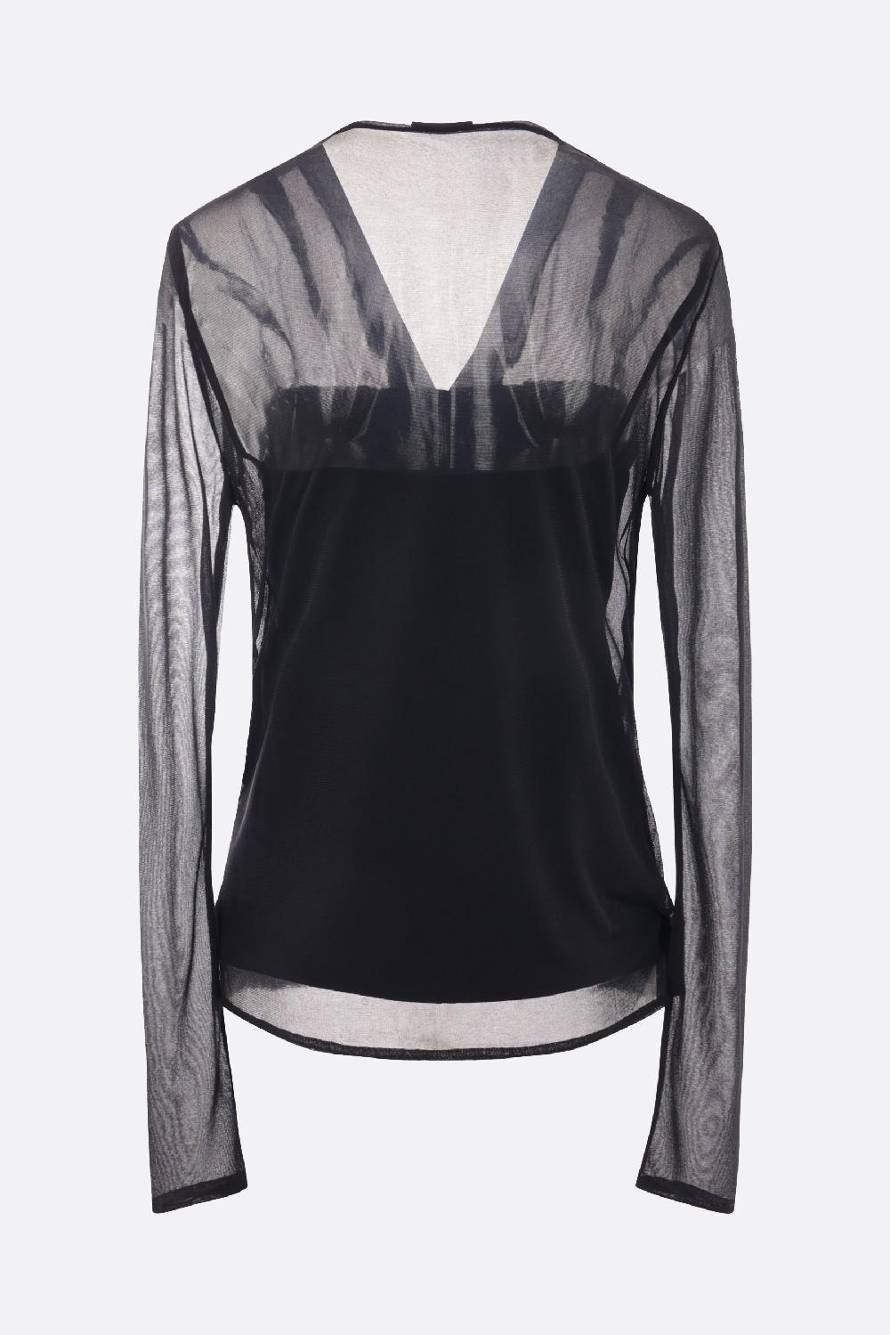 GIVENCHY top a doppio strato in crepe de chine fluida e jersey stretch Bestseller