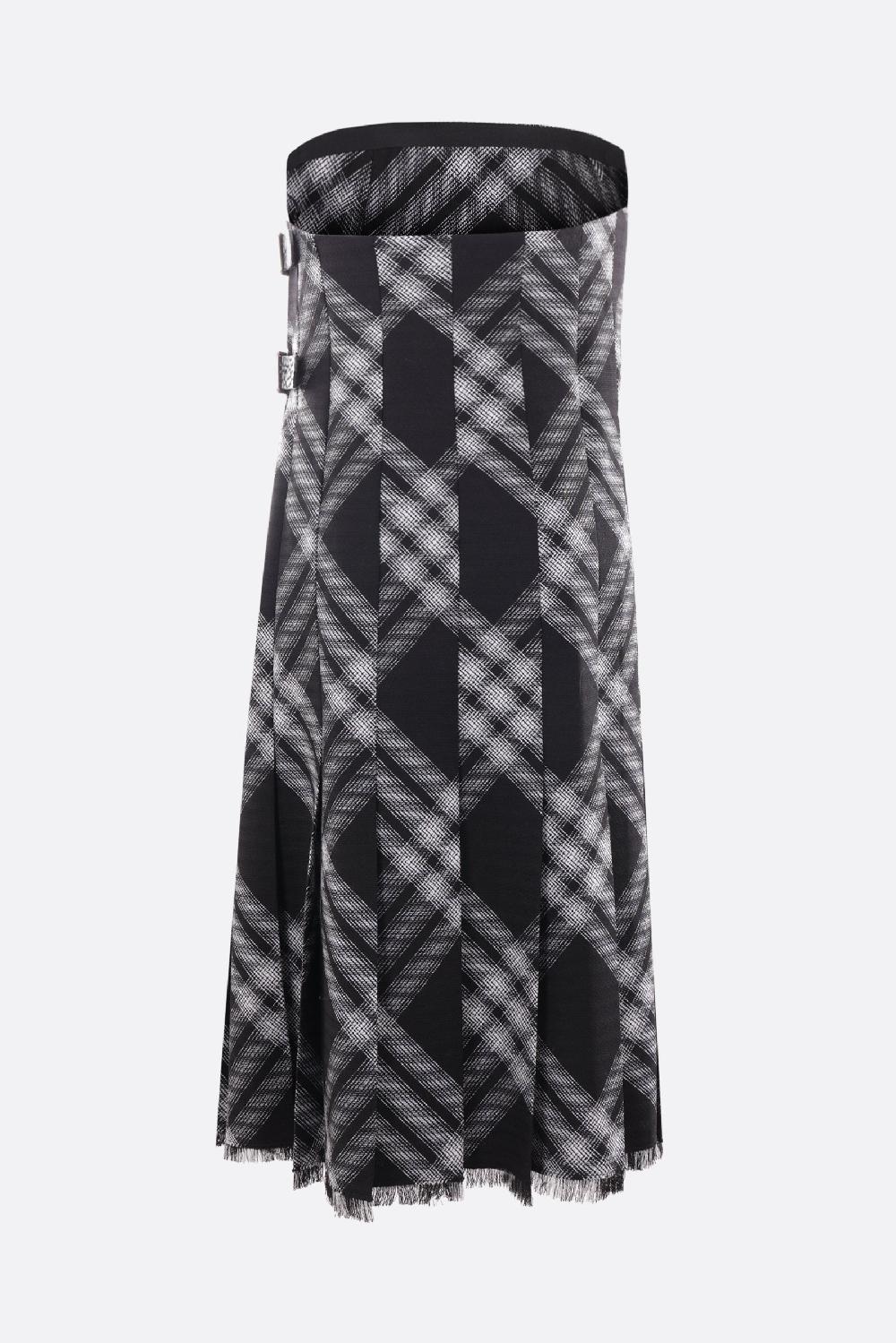 BURBERRY miniabito bustier a portafoglio in lana tartan Offerte giornaliere