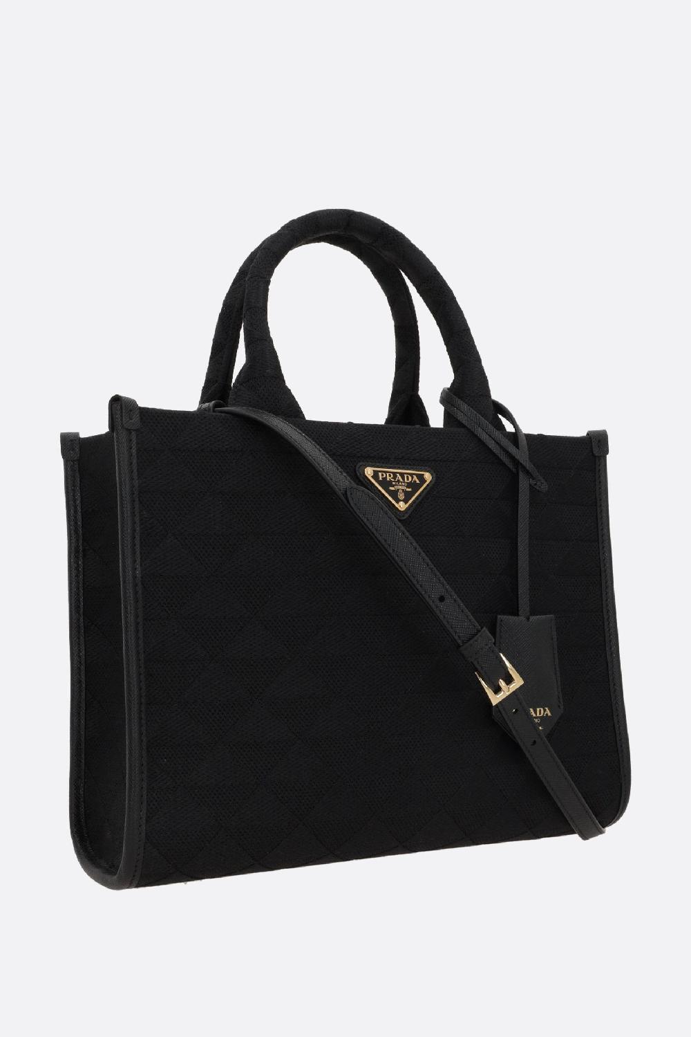 PRADA borsa tote Prada Symbole small in jacquard Sostegno trimestrale