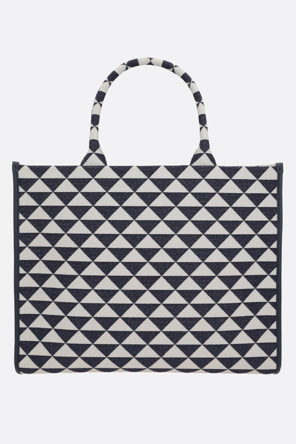 PRADA borsa tote Prada Symbole large in jacquard Fino al 55% di sconto