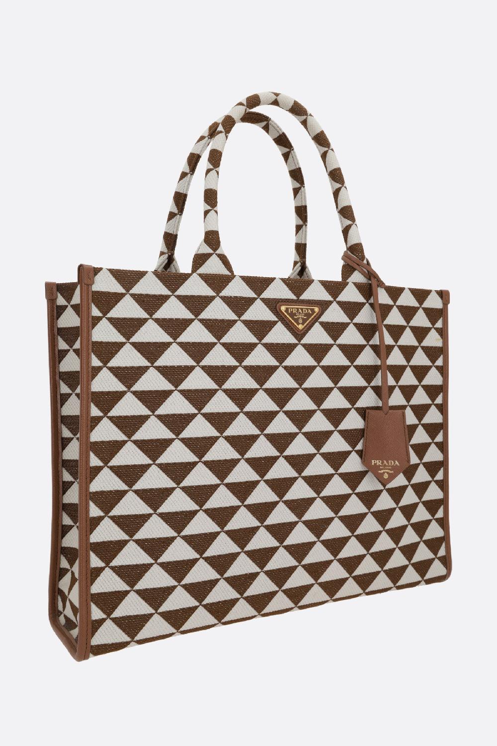 PRADA borsa tote Prada Symbole large in tessuto jacquard Discount Store per i nuovi prodotti