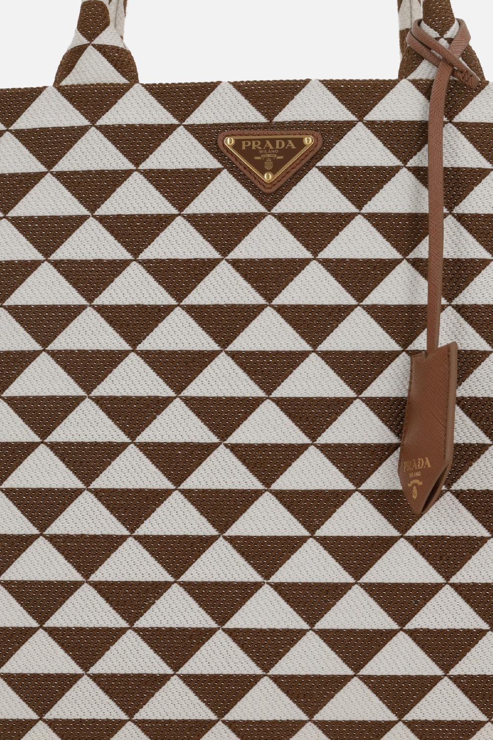 PRADA borsa tote Prada Symbole large in tessuto jacquard Discount Store per i nuovi prodotti