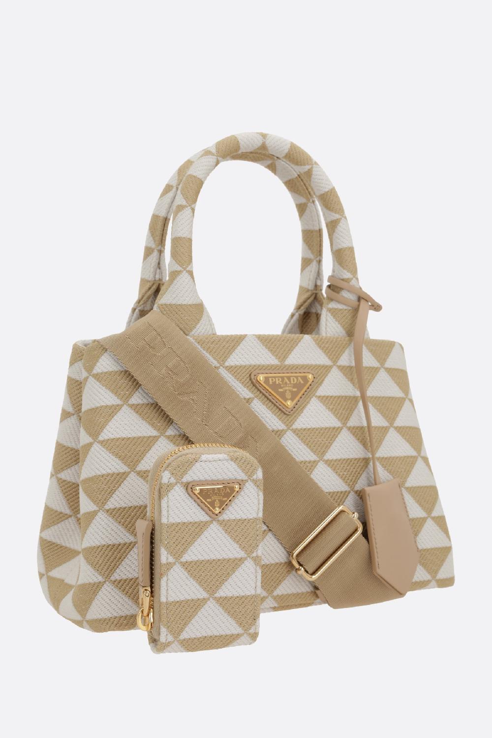 PRADA borsa shopping Prada Symbole small in jacquard 50% di sconto per tempo limitato