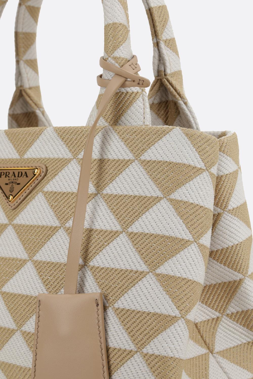 PRADA borsa shopping Prada Symbole small in jacquard 50% di sconto per tempo limitato