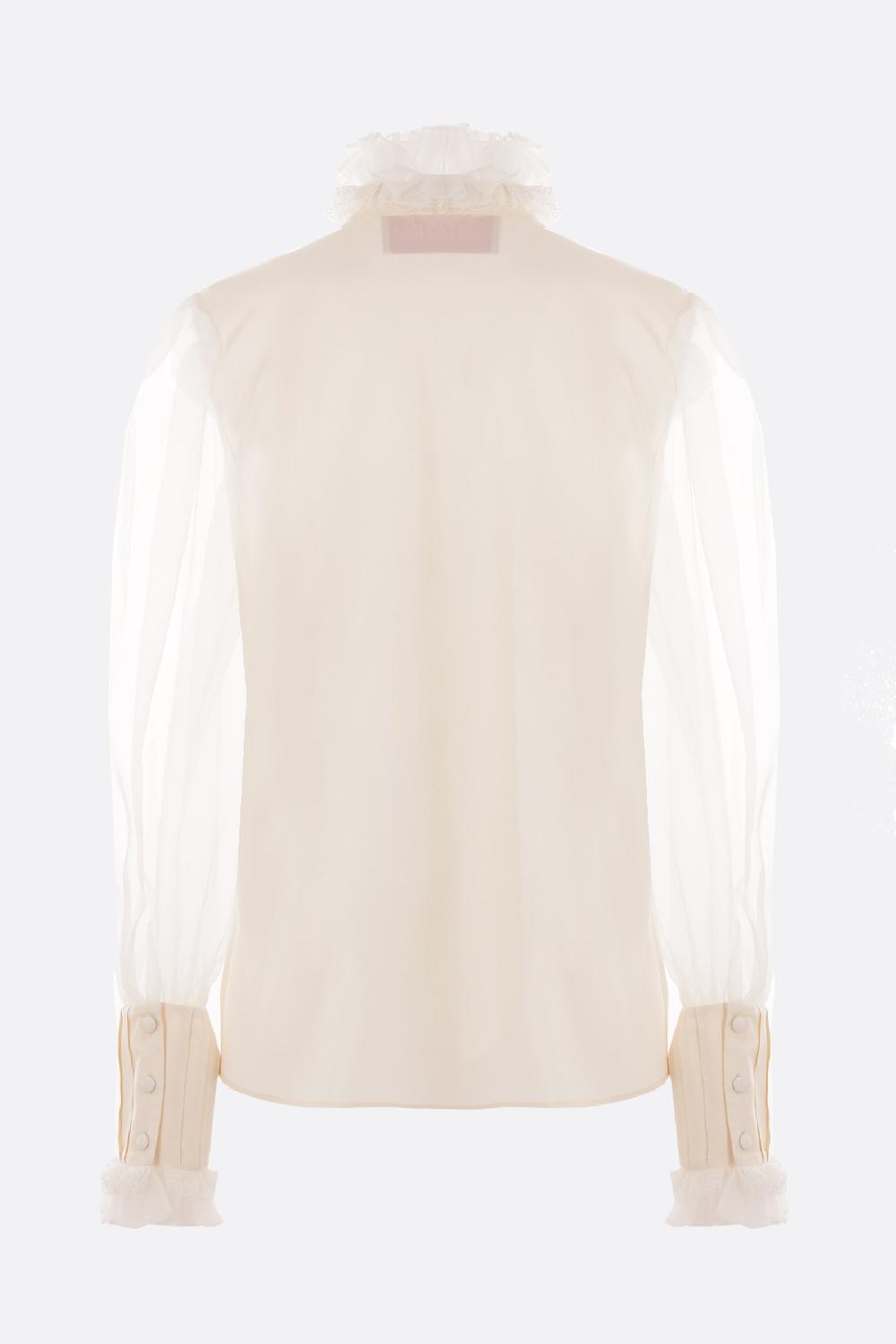 VALENTINO GARAVANI camicia in shantung organza e pizzo Soddisfazione Garantita