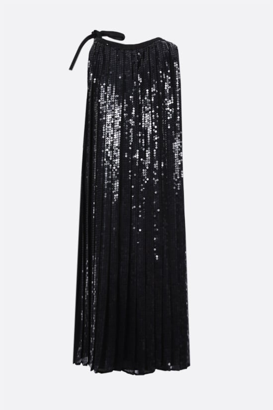 PRADA abito corto plissé in chiffon con paillettes Fino Al -60%