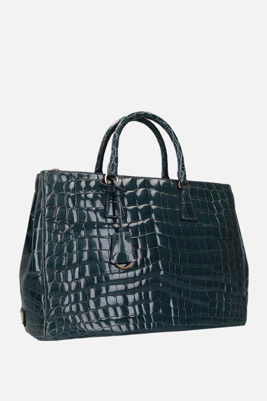 PRADA borsa a mano in pelle di coccodrillo lucido Sottocosto