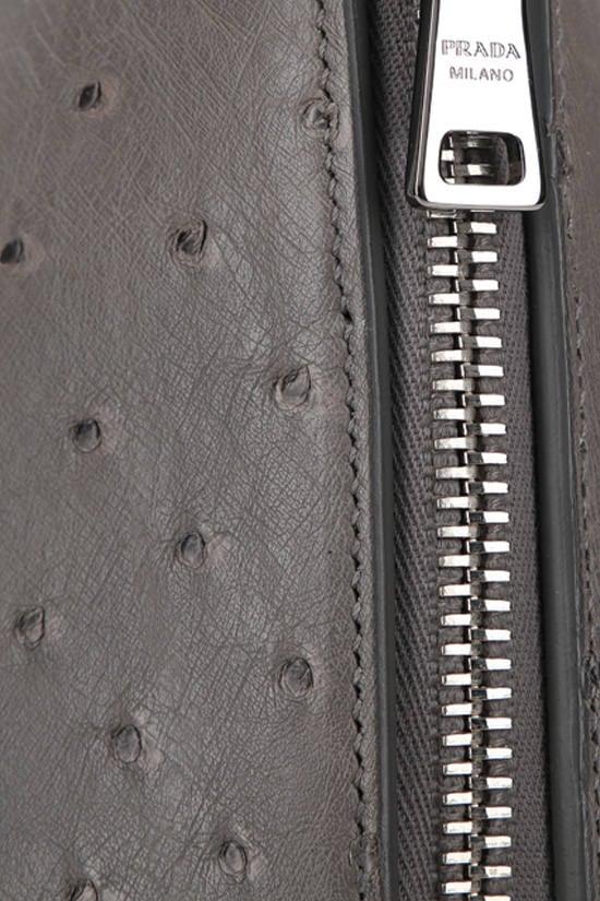 PRADA borsa a mano in pelle di struzzo Sconto