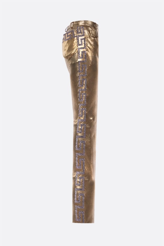 GIANNI VERSACE WOMAN pantalone skinny-fit in maglia metallica Oroton Offerta