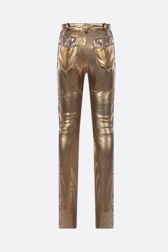 GIANNI VERSACE WOMAN pantalone skinny-fit in maglia metallica Oroton Offerta