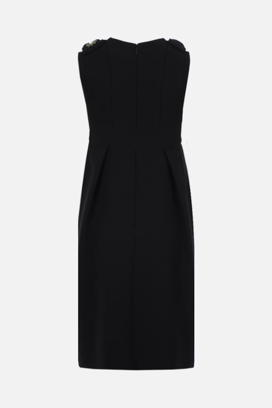 PRADA abito corto in cady con patch gioiello In Saldo