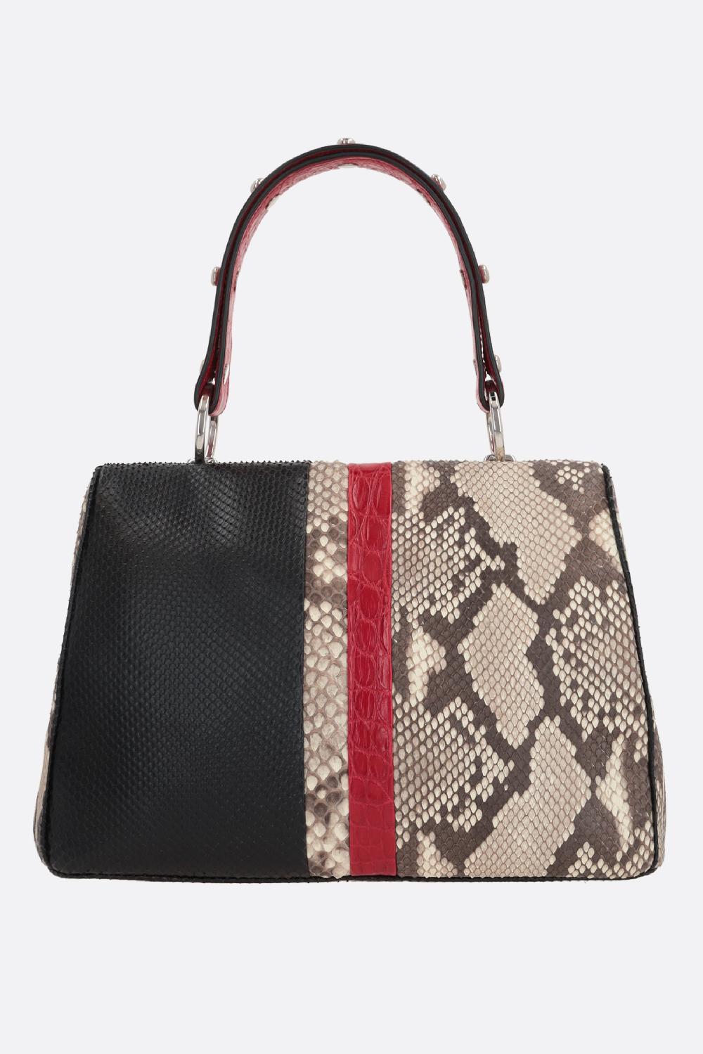 PRADA borsa a mano in pelle di pitone e coccodrillo Vendite stagionali