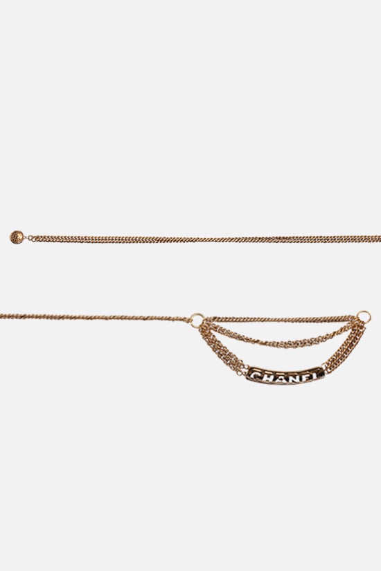CHANEL VINTAGE WOMAN cintura a catena in metallo con logo Black Friday