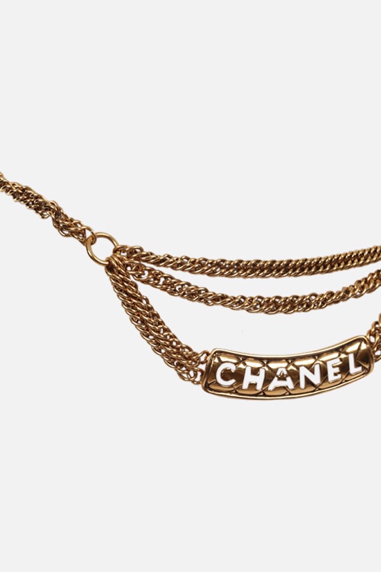 CHANEL VINTAGE WOMAN cintura a catena in metallo con logo Black Friday