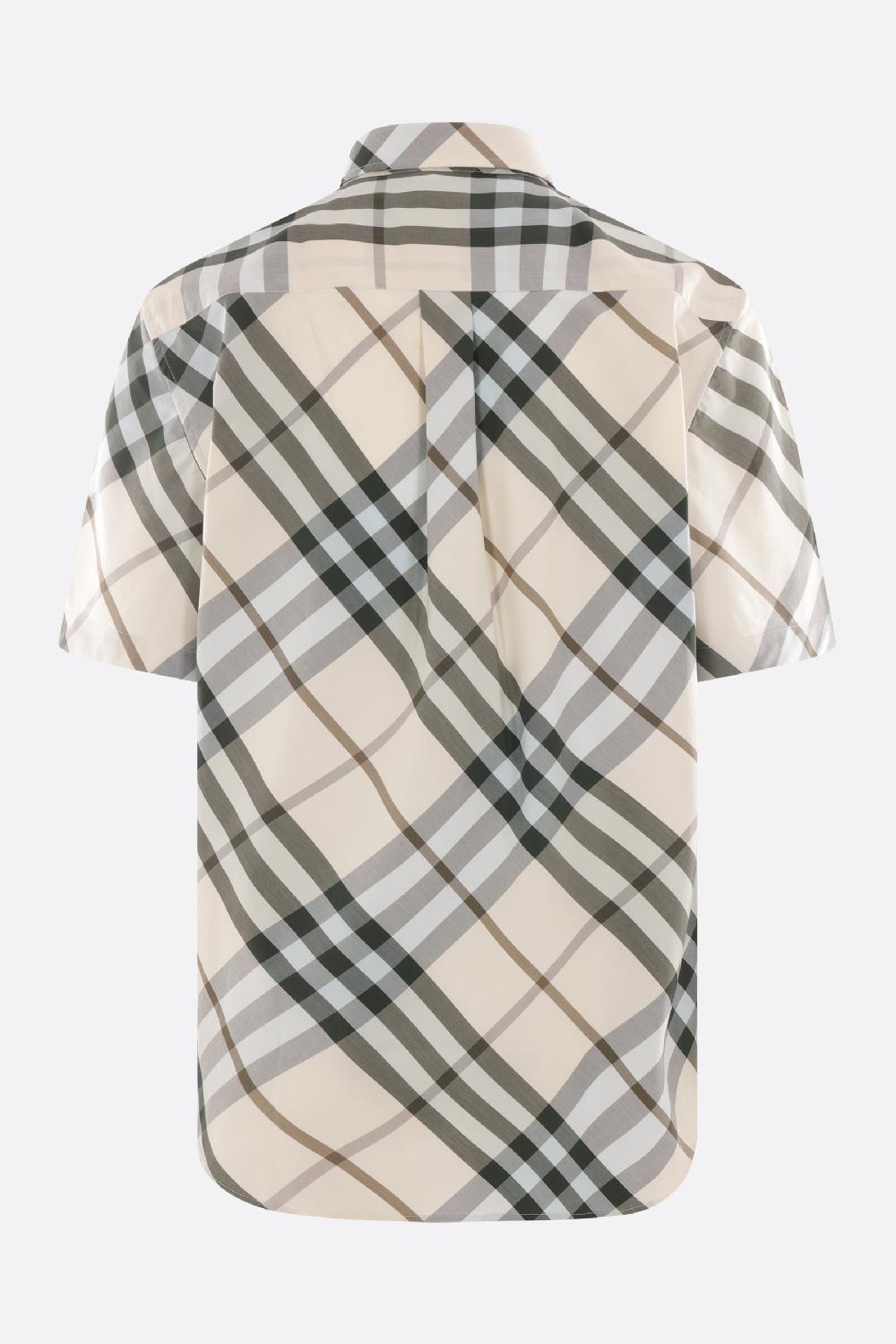 BURBERRY camicia a maniche corte in popeline Check Liquidazione