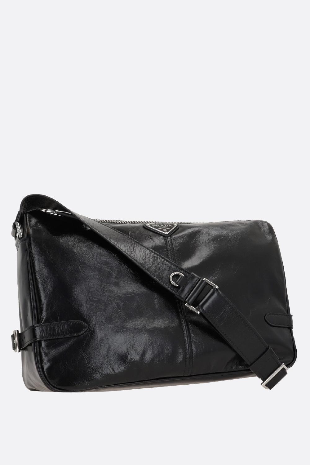 PRADA borsa messenger in pelle Soft Lux Enormi sconti