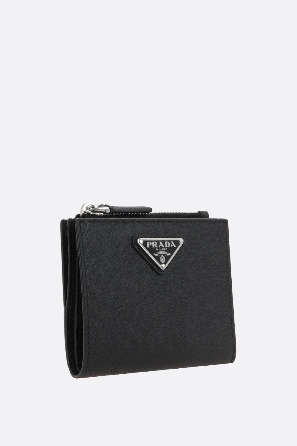 PRADA portafogli compatto in pelle Saffiano 50% di sconto per tempo limitato