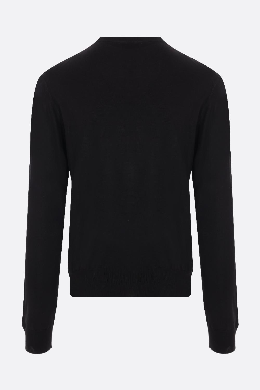 PRADA pullover in seta intarsio logo Italia