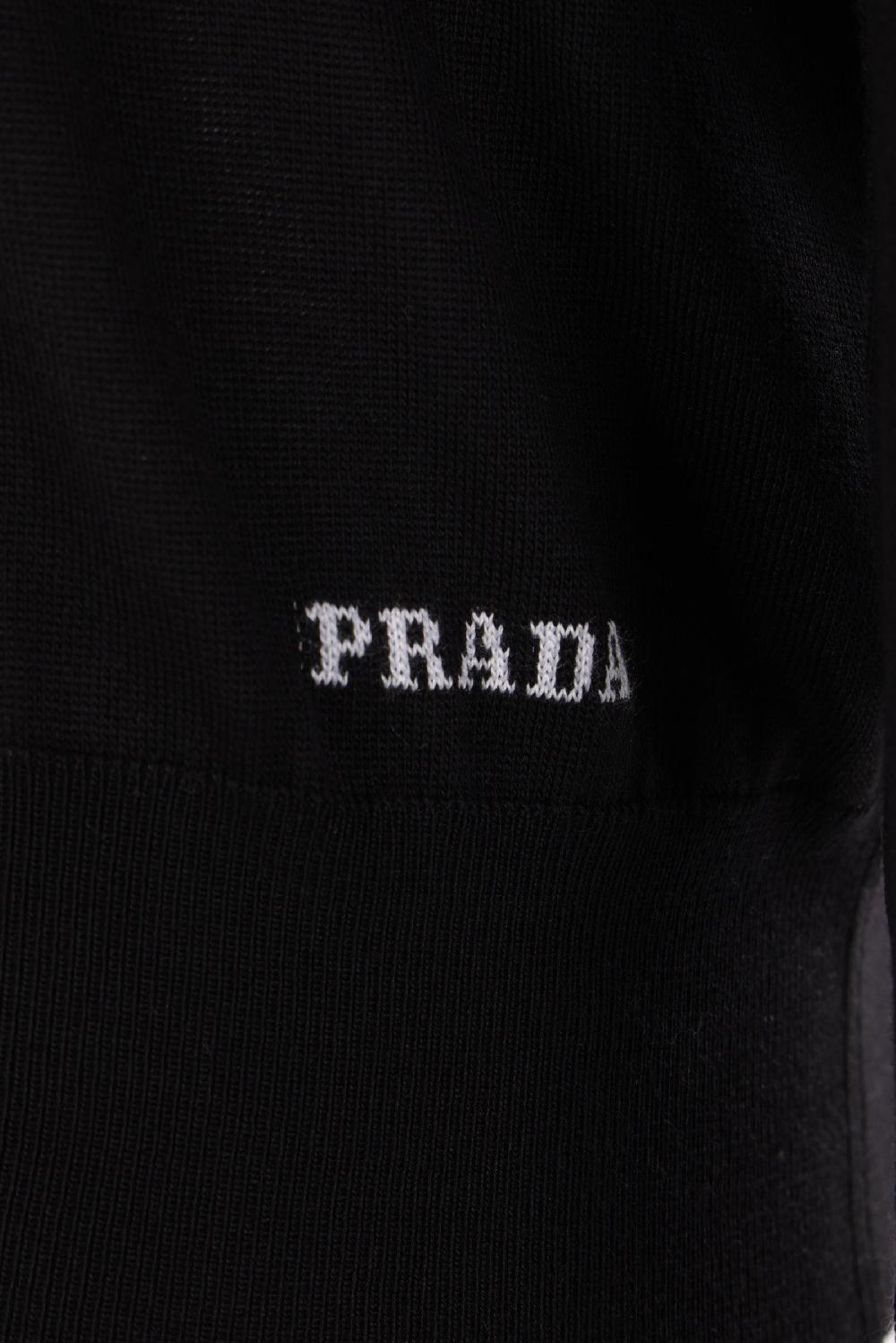 PRADA pullover in seta intarsio logo Italia