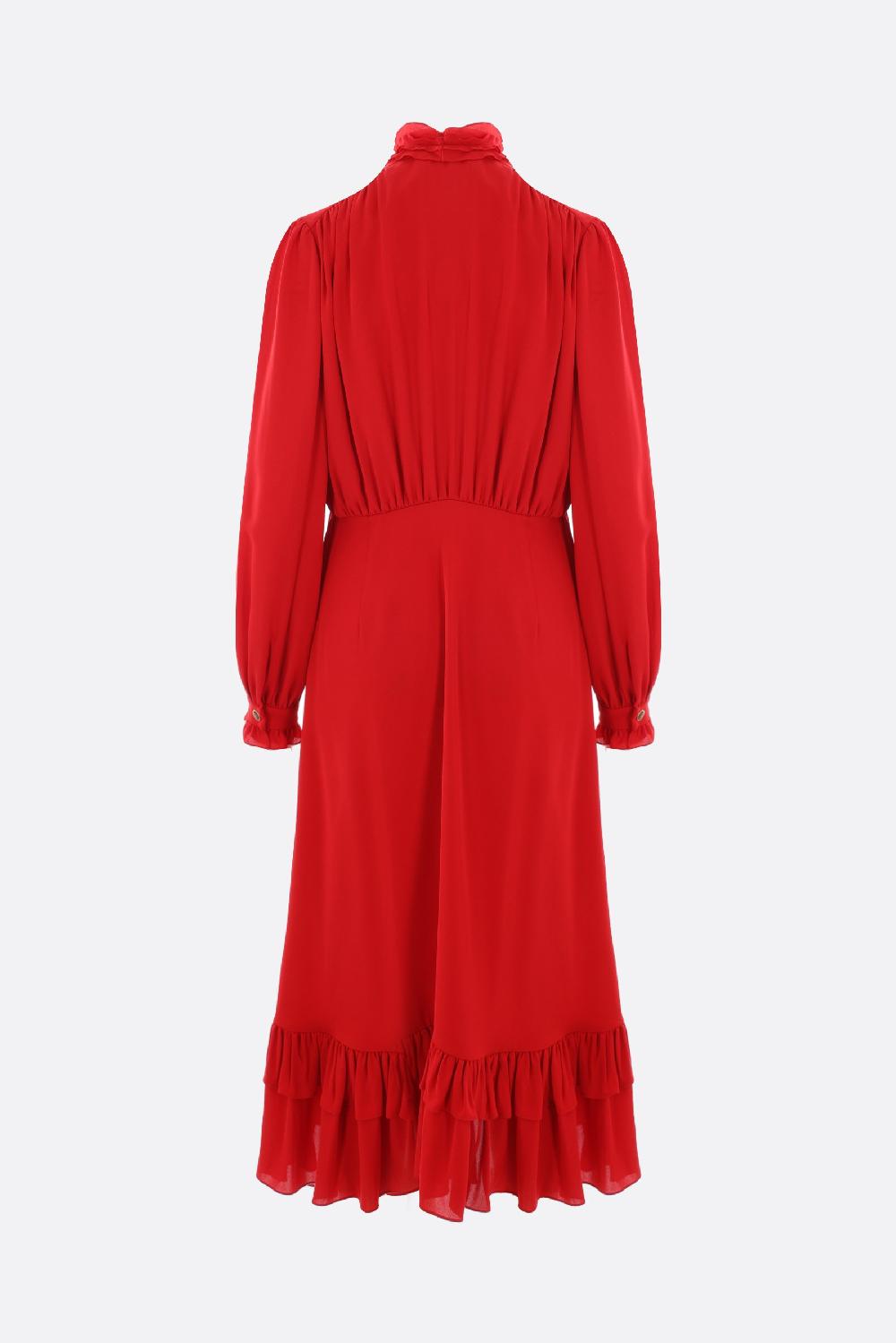 VALENTINO GARAVANI abito midi in georgette con rouches Offerta