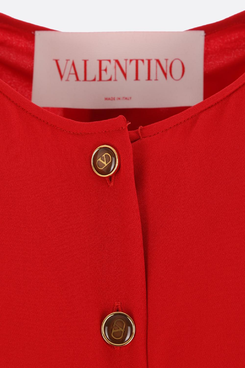 VALENTINO GARAVANI abito midi in georgette con rouches Offerta