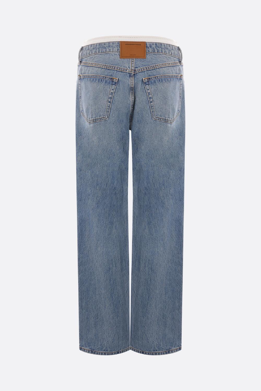 ALEXANDER WANG jeans in denim con fascia pointelle In Vendita