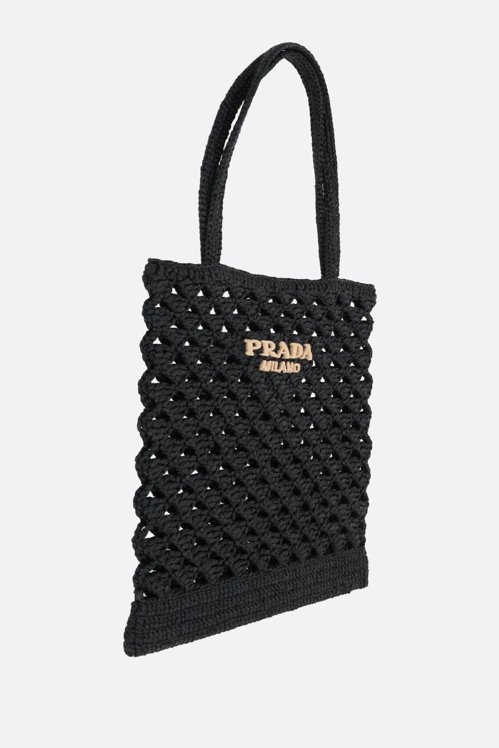 PRADA borsa shopping in rafia sintetica Sconto di tempo limitato