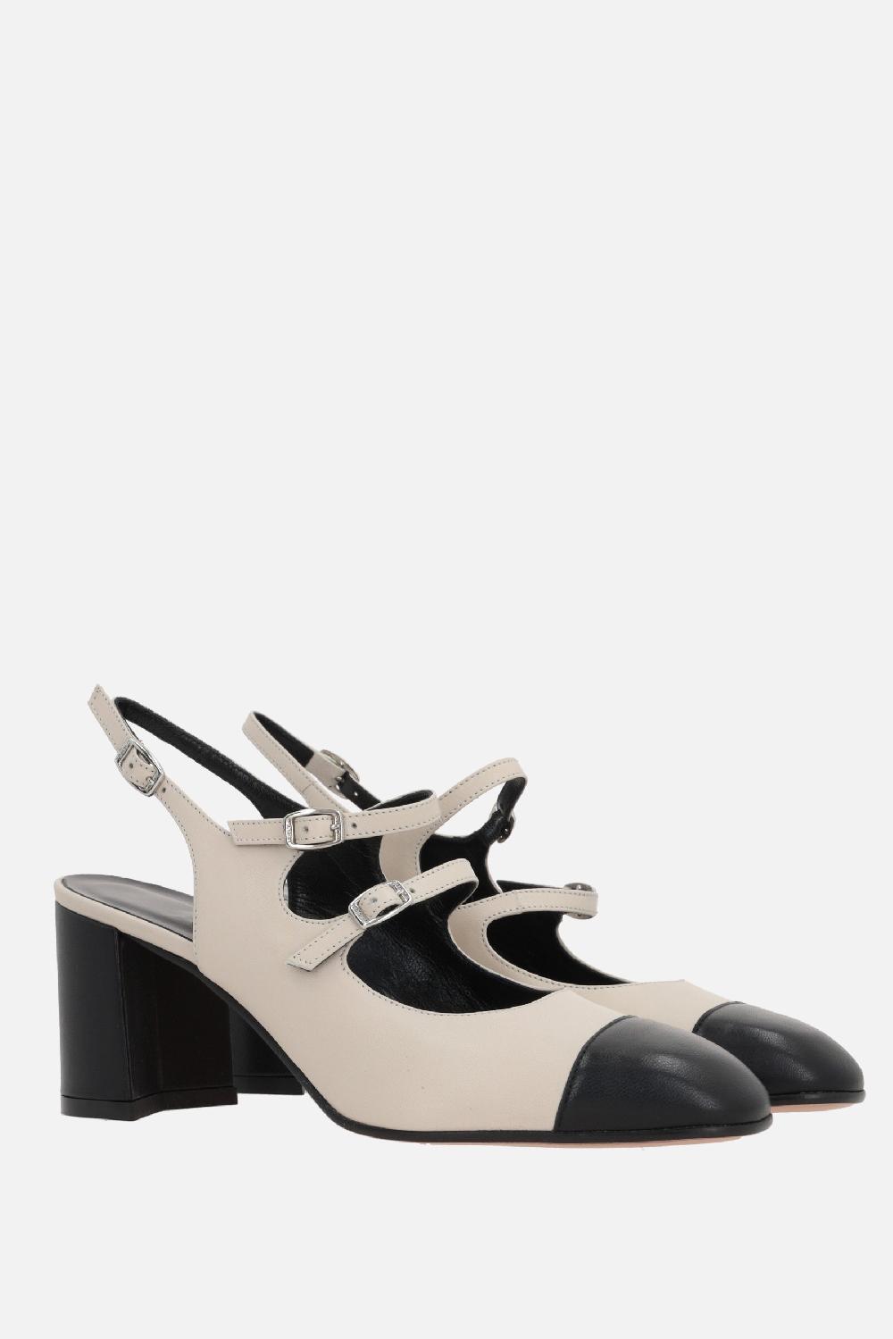 CAREL PARIS slingback mary-jane Papaya in nappa bicolore Ritorno libero
