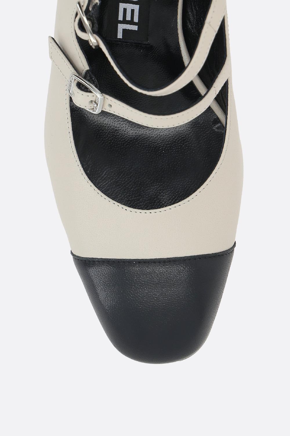 CAREL PARIS slingback mary-jane Papaya in nappa bicolore Ritorno libero