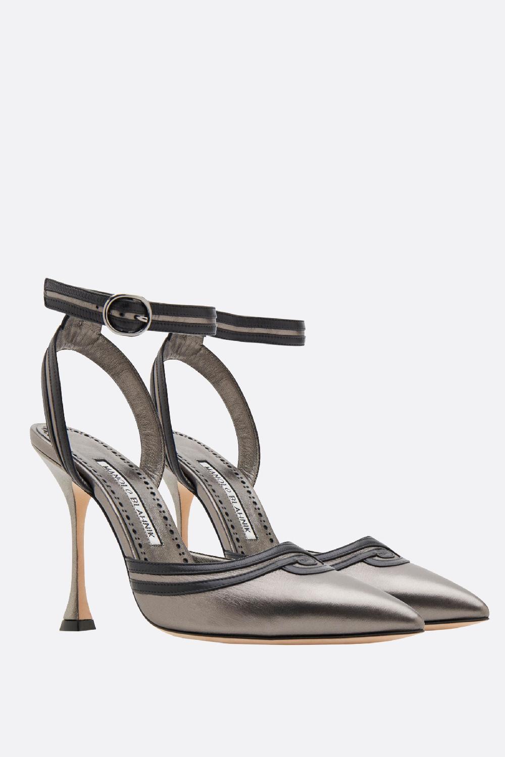 MANOLO BLAHNIK slingback Chonga in nappa laminata Consegna Veloce