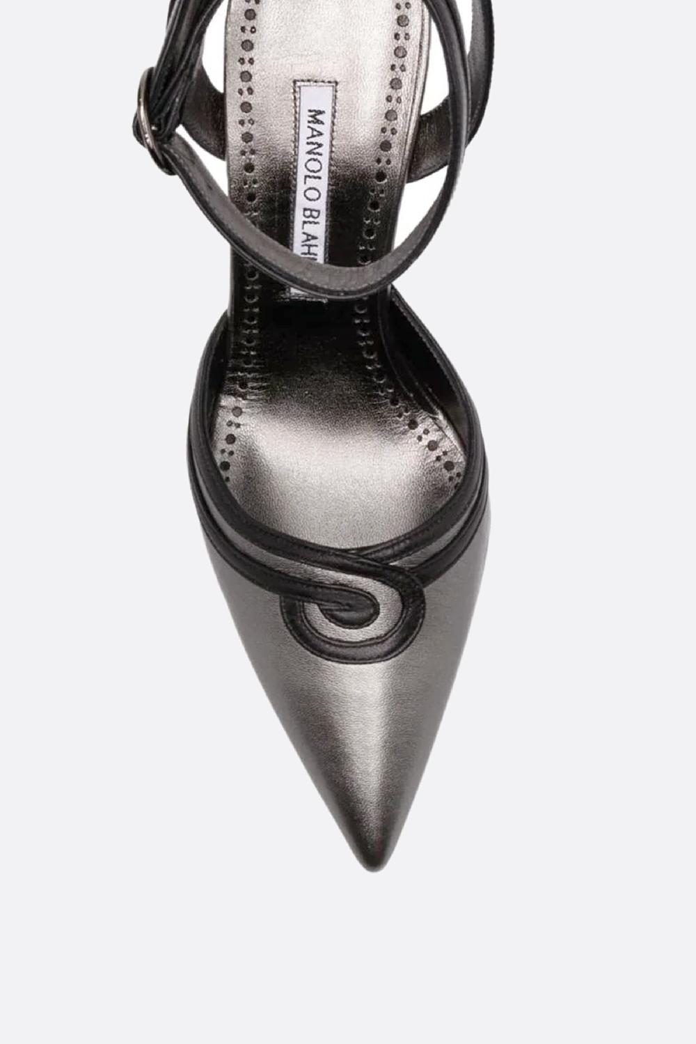 MANOLO BLAHNIK slingback Chonga in nappa laminata Consegna Veloce