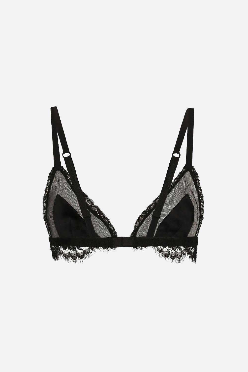 DOLCE & GABBANA reggiseno a triangolo in raso e tulle Prezzo Ridotto