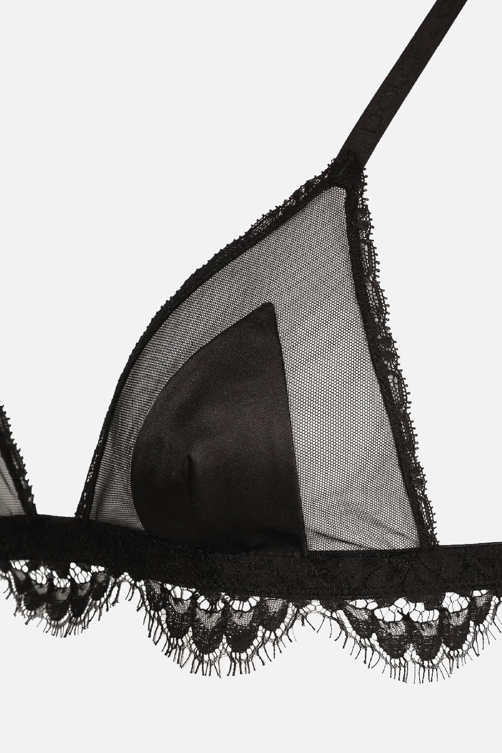 DOLCE & GABBANA reggiseno a triangolo in raso e tulle Prezzo Ridotto