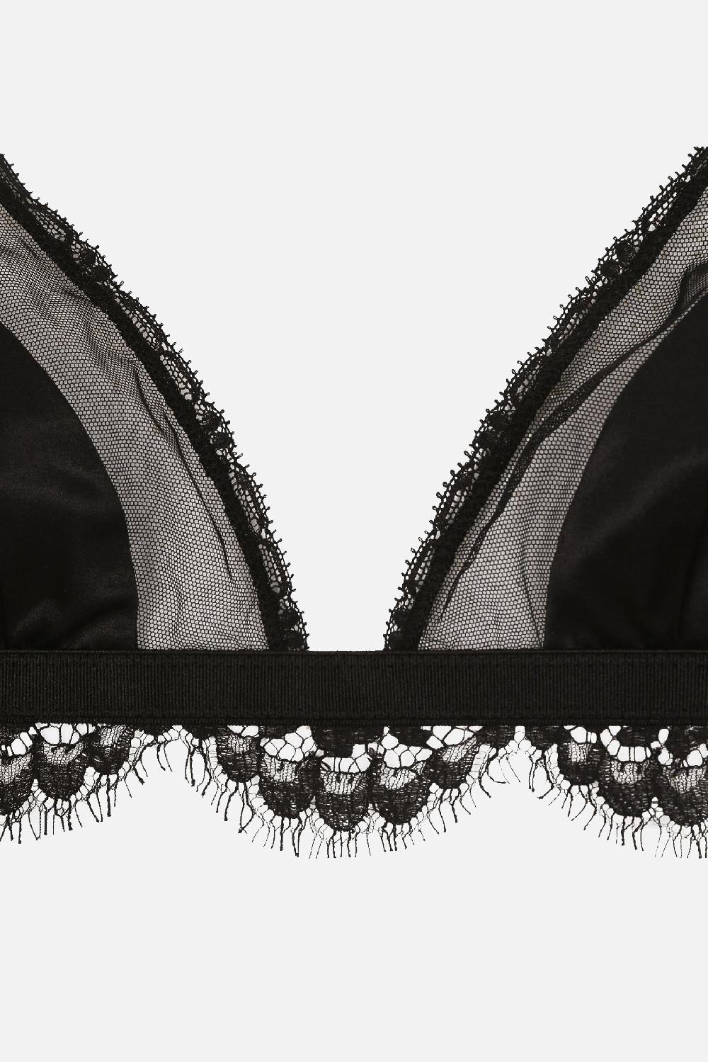 DOLCE & GABBANA reggiseno a triangolo in raso e tulle Prezzo Ridotto