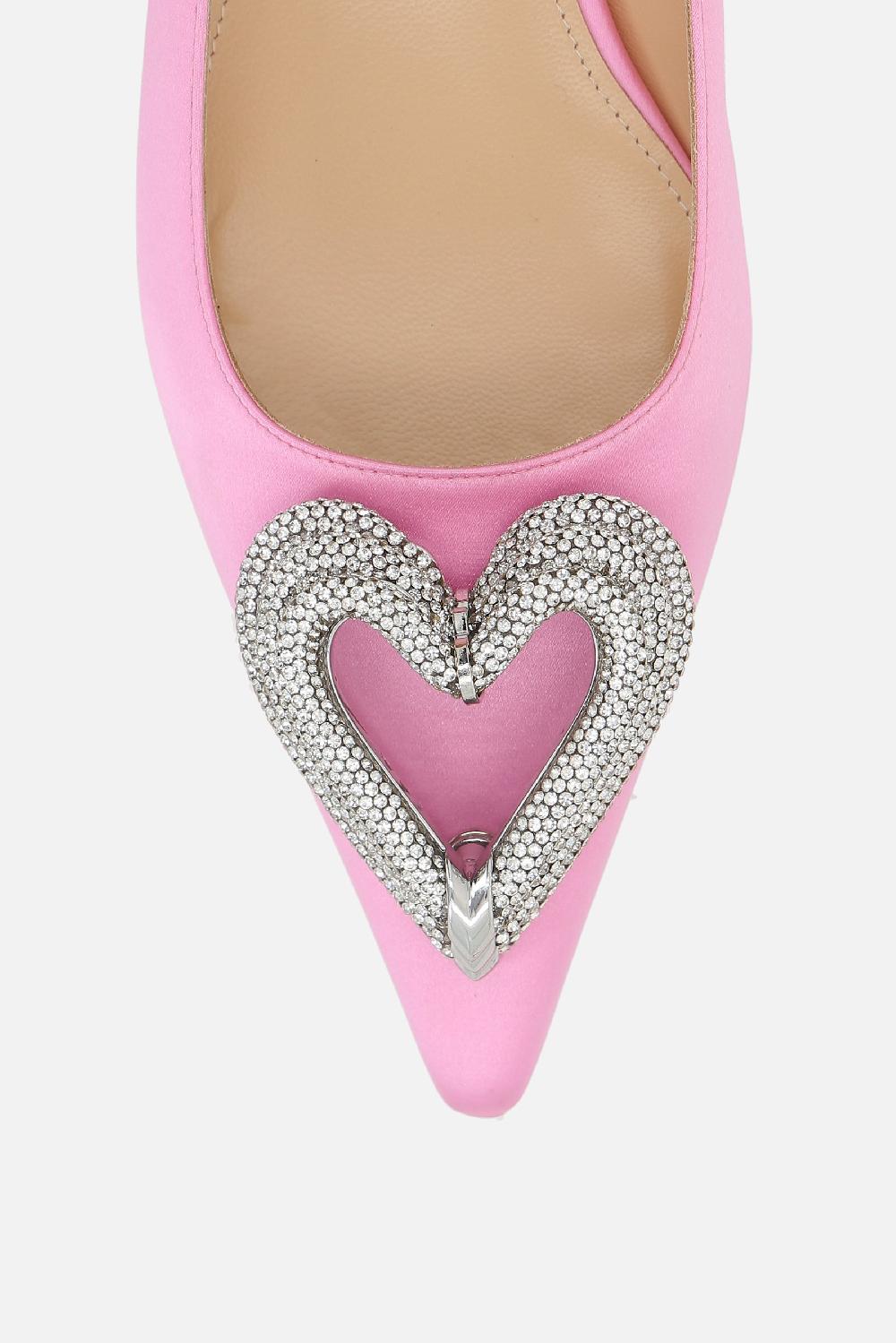 MACH & MACH ballerina Triple Heart in raso I Più Venduti