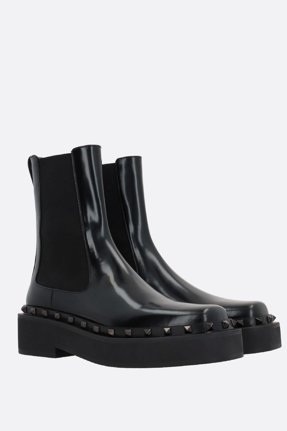 VALENTINO GARAVANI stivaletto My-Way Rockstud in pelle liscia Negozio