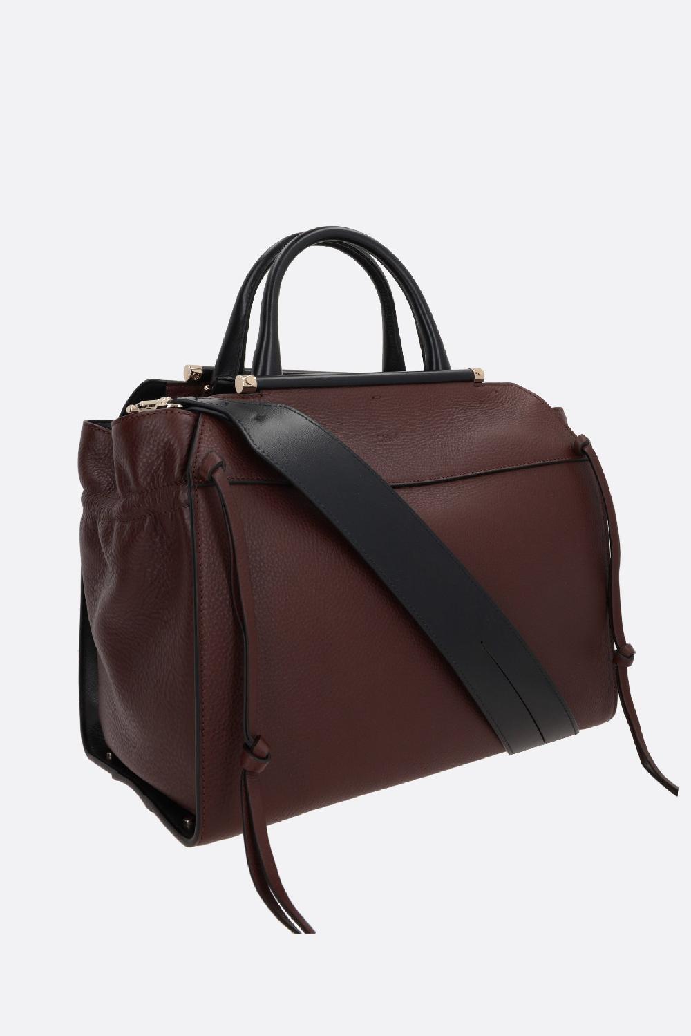 CHLOÉ borsa a mano Steph media in pelle martellata Flash Sale