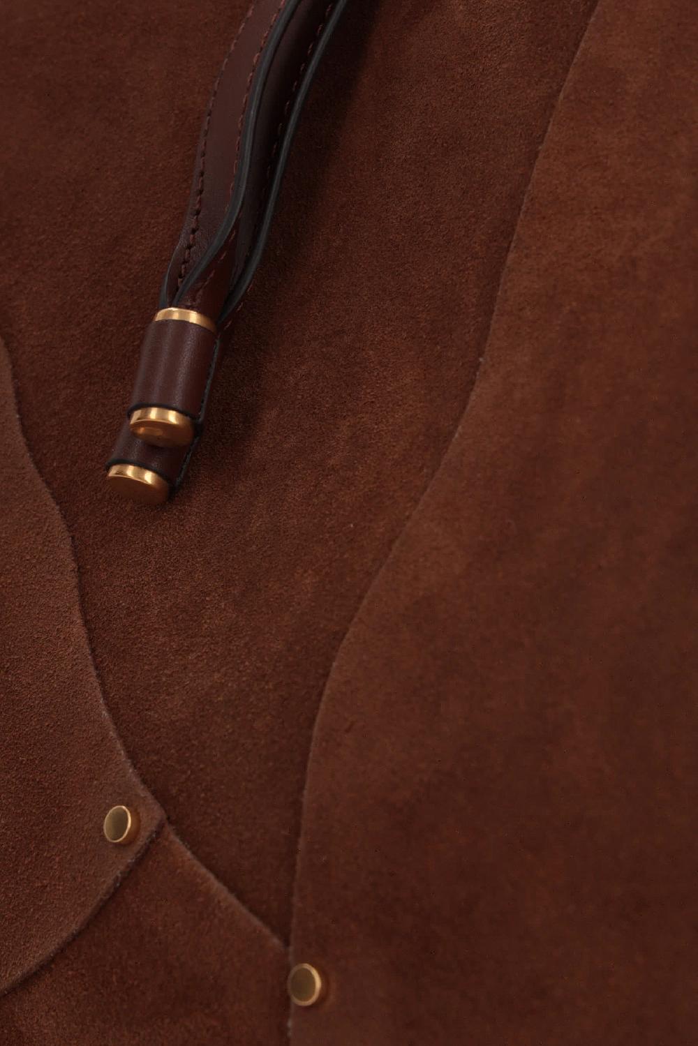 CHLOÉ borsa tote Marcie in suede e pelle liscia Fornitura limitata