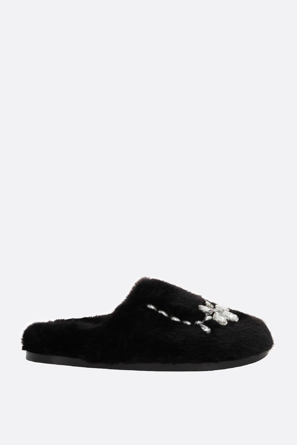 SIMONE ROCHA mule flat in eco pelliccia