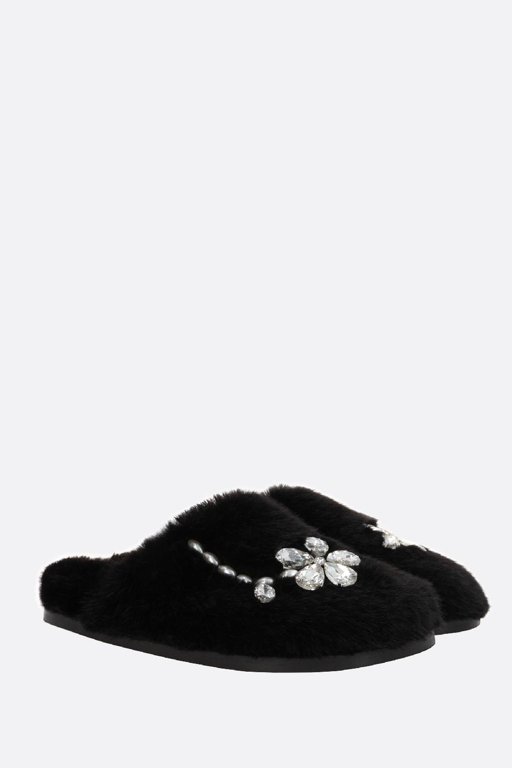 SIMONE ROCHA mule flat in eco pelliccia Vendite stagionali